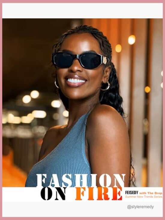 Retro Rectangle Sunglasses, Metal Frame, UV400 Protection main image 4